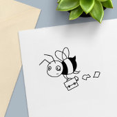 Tired Stressed Bee Holding Briefcase Permastempel