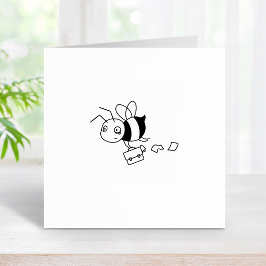 Tired Stressed Worker Beding Briefcase 2 Gummistempel