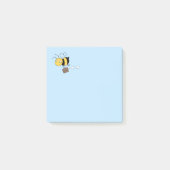 Tired Stressed Worker Bee Holding Briefcase Post-it Klebezettel (Vorderseite)