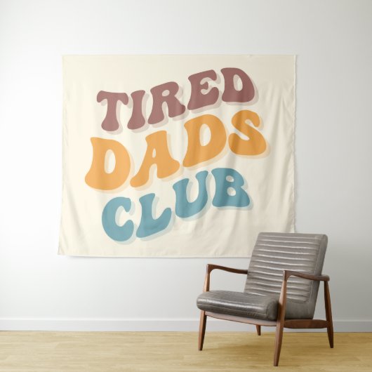 Tired Vaters Club Funny Wandteppich (Beispiel (Horizontal))