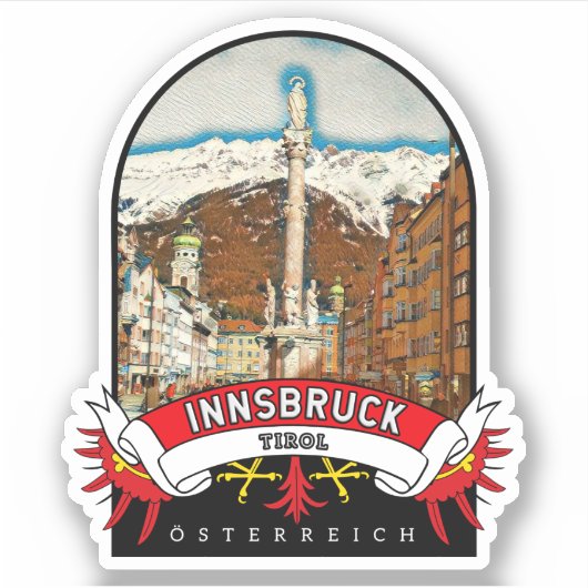 Tiro Innsbruck Österreich Souvenir Aufkleber (Vorderseite)