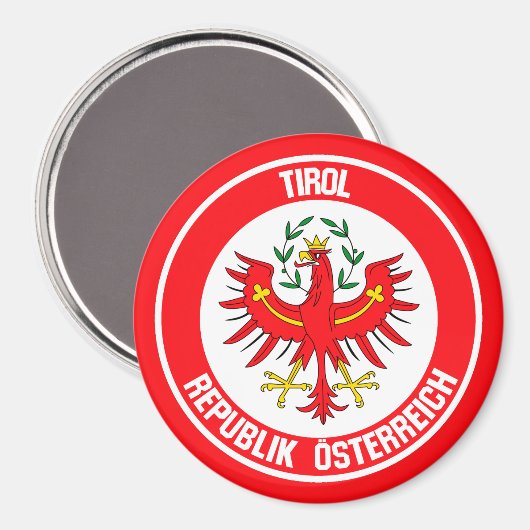 Tirol Round Emblem Magnet (Vorderseite/Rückseite)