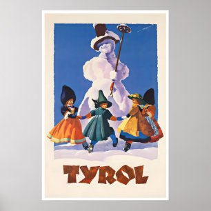 Tiroler Druck Österreich Ski-Plakat Österreichisch Poster