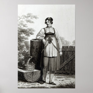 Tirollian ländliches Mädchen, 1817 Poster