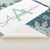 Tirrinia Snowflake Muster mit Monogramm und Name Sherpadecke (3/4)