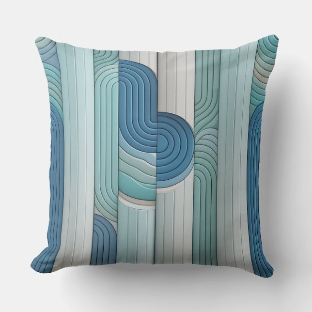 Tirta-Säulen-Wellen-3D-Batik-Muster Kissen (Vorderseite)