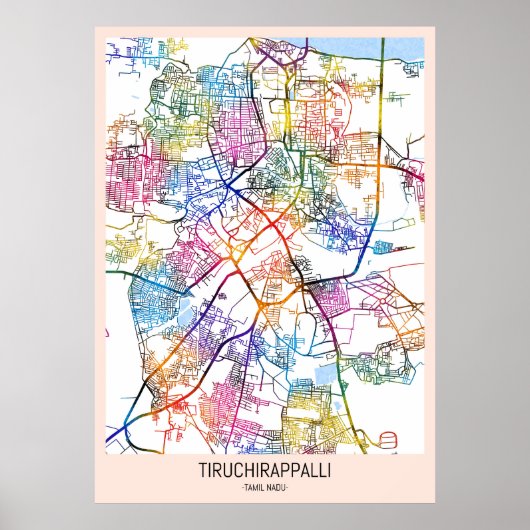 Tiruchirappalli Tamil Nadu City Map Poster (Vorne)