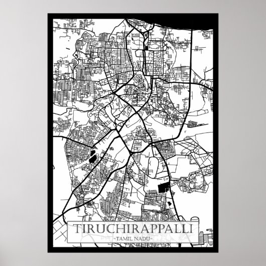 Tiruchirappalli Tamil Nadu City Map Poster (Vorne)