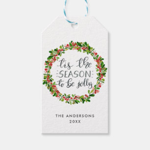 Tis die Jahreszeit, zum lustiges Feiertags-Skript Geschenkanhänger