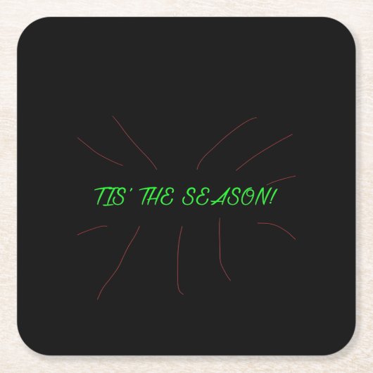 Tis Season Collection Graphic Minimal Clean Rechteckiger Pappuntersetzer (Vorderseite)