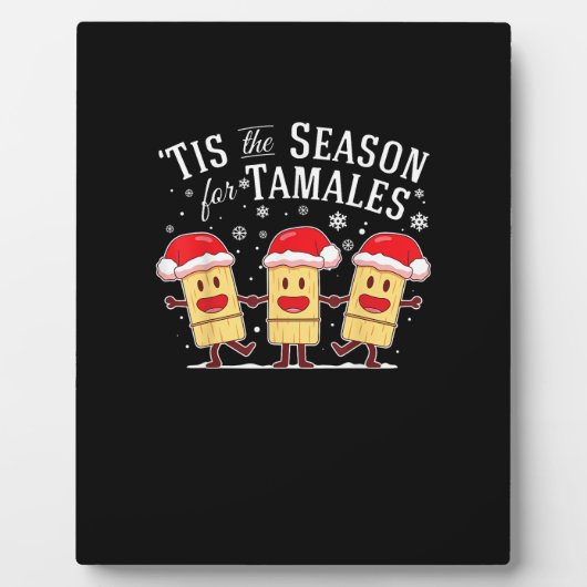 Tis Season For Tamales Christmas Mexican Food Fotoplatte (Vorderseite)