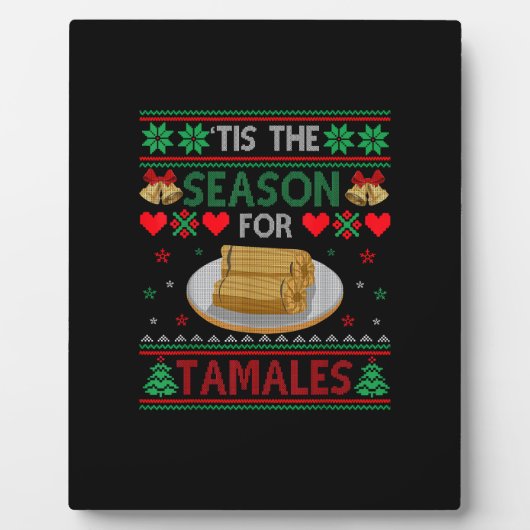 Tis Season For Tamales Funny Christmas Food Fotoplatte (Vorderseite)