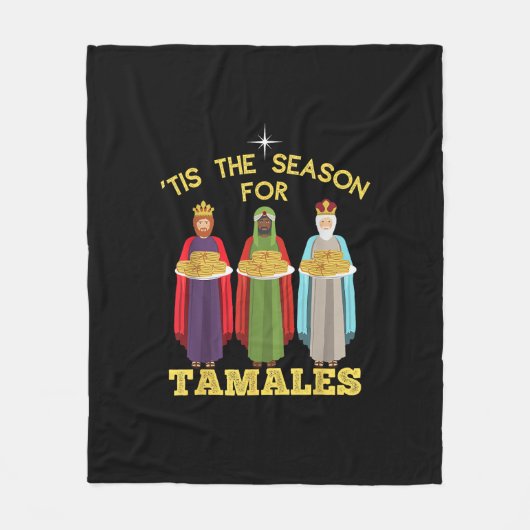 Tis Season For Tamales Funny Mexican Christmas Fleecedecke (Vorderseite)