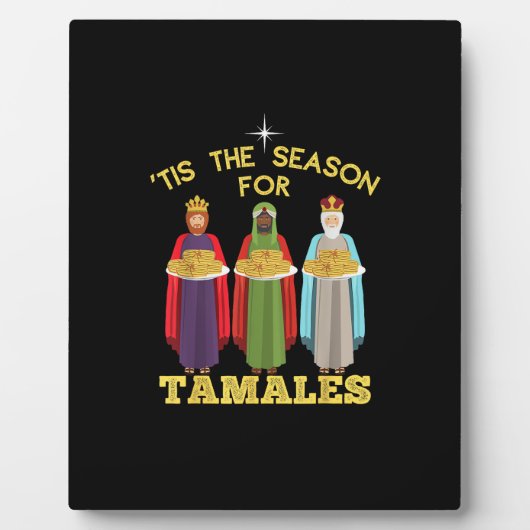 Tis Season For Tamales Funny Mexican Christmas Fotoplatte (Vorderseite)