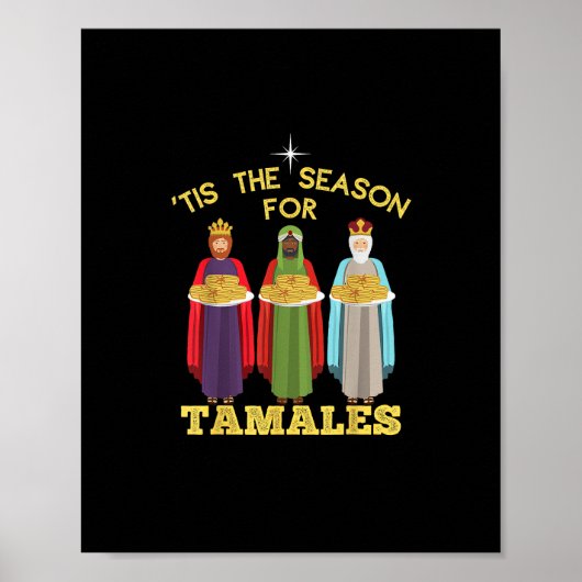 Tis Season For Tamales Funny Mexican Christmas Poster (Vorne)