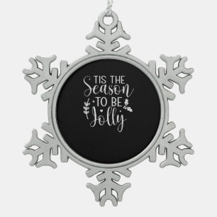 Tis Season Kürbis Halloween Hexenhut Kostüm Schneeflocken Zinn-Ornament
