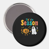 Tis Season Pumpkin Leaf Latte Fall Softball Magnet (Vorderseite/Rückseite)