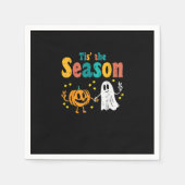 Tis Season Pumpkin Leaf Latte Fall Softball Serviette (Vorderseite)