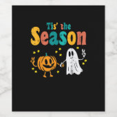 Tis Season Pumpkin Leaf Latte Fall Softball Weinetikett (Einzelnes Label)