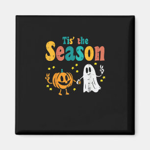 Tis Season Pumpkin Leaf Latte Herbst Softball Magnet
