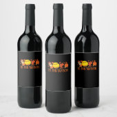 Tis Season Pumpkin Spice Latte Halloween Fall Coff Weinetikett (Flaschen)