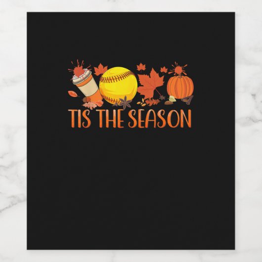 Tis Season Pumpkin Spice Latte Halloween Fall Coff Weinetikett (Einzelnes Label)