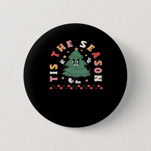 Tis Season Retro Halloween Spooky Season Fall Button (Vorderseite)