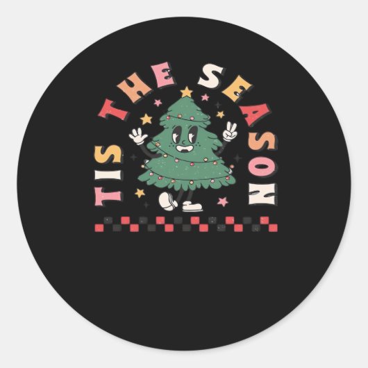 Tis Season Retro Halloween Spooky Season Fall Runder Aufkleber (Vorderseite)