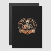 Tis Season Schneemobil Rot Kariert Magnetkarte (Vorne/Hinten)