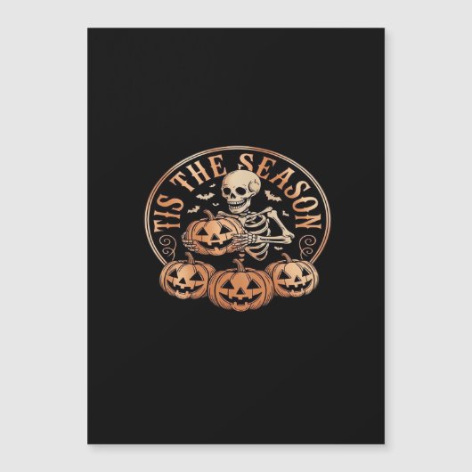 Tis Season Schneemobil Rot Kariert Magnetkarte (Vorderseite)