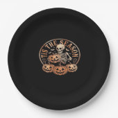 Tis Season Snowmobile Red Plaid Pappteller (Vorderseite)