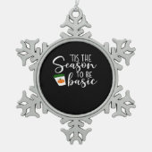 Tis Season To Engaged Engagement Announcement Schneeflocken Zinn-Ornament (Vorderseite)