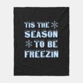 Tis Season To Freezing Holiday Christmas Retro Sty Fleecedecke (Vorderseite)