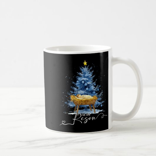 Tis The Reason Jesu Christian Christmas Tree Nativ Kaffeetasse (Rechts)