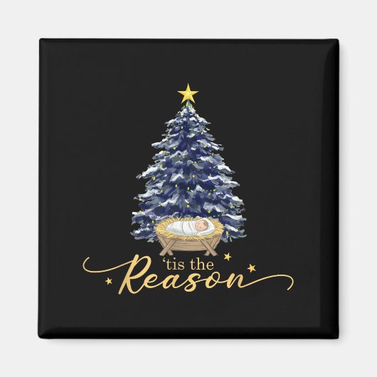 Tis The Reason Nativity Christmas Baby Jesus Catho Magnet (Vorne)