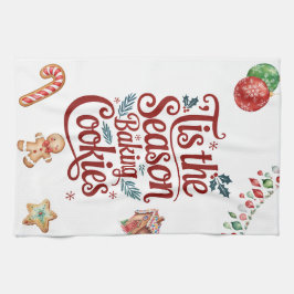 'Tis the Season Baking Cookies Kitchen Towel Geschirrtuch