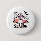 Tis The Season Checkered Halloween Button (Vorderseite)