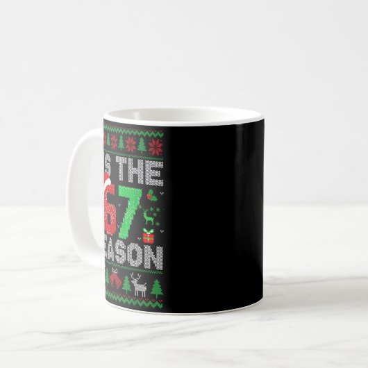 Tis The Season Christmas 67 Ugly Sweater Six Seven Kaffeetasse (Vorderseite Links)