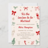 Tis the Season Christmas Bridal Shower  Einladung (Vorderseite)