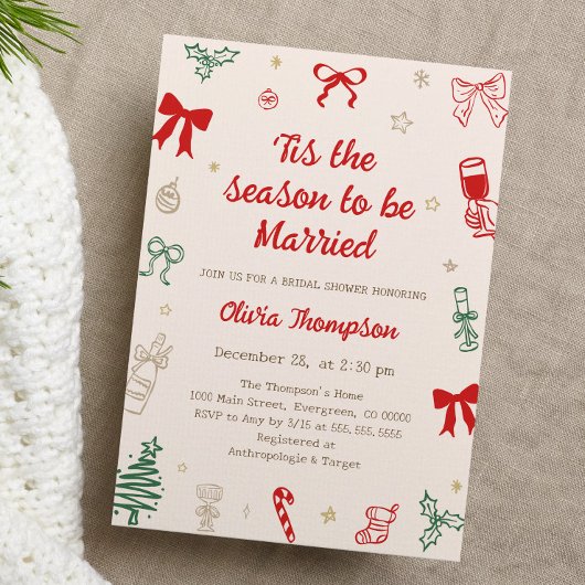 Tis the Season Christmas Bridal Shower  Einladung
