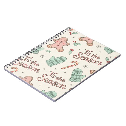Tis the Season Christmas Doodle Notebook | Cute Notizblock (Linke Seite)