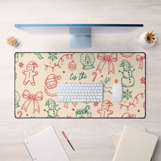 Tis the Season - Christmas Doodle Schreibtischunterlage (Büro 1)
