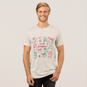 Tis the Season - Christmas Doodle Tri-Blend Shirt (Vorderseite voll)