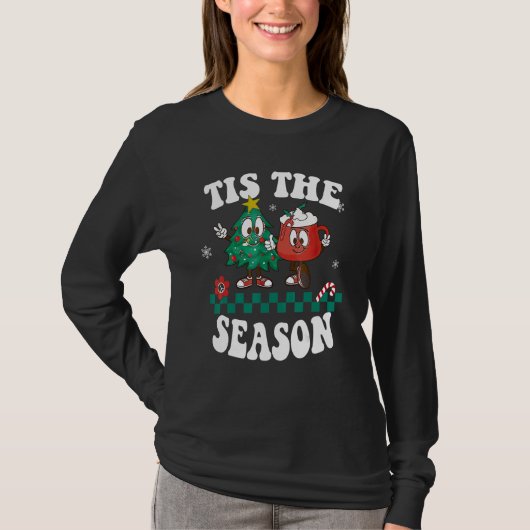 Tis The Season Christmas Hot Chocolate Pine Tree T-Shirt (Vorderseite)