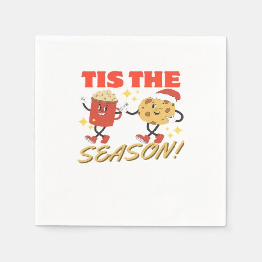 Tis The Season Christmas Retro Characters Serviette (Vorderseite)