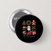 Tis The Season Christmas Santa Gingerbread Xmas Tr Button (Vorne & Hinten)