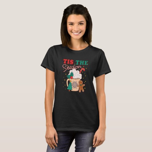 Tis The Season Christmas Tree Cake Gingerbread San T-Shirt (Vorne ganz)