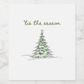 Tis The Season Christmas Tree Debbie Groovy Santa Weinetikett (Einzelnes Label)