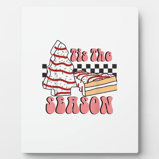 Tis The Season Christmas Tree Groovy Retro Debbie  Fotoplatte (Vorderseite)