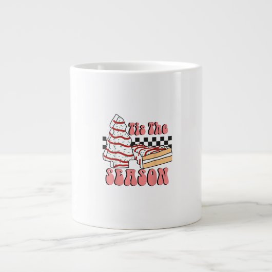 Tis The Season Christmas Tree Groovy Retro Debbie Jumbo-Tasse (Vorderseite)